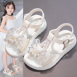 ZEEMIN Girls sandals princess shoes 2025 summer new foreign style bow soft sole online childrens beach shoes comfortable