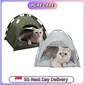 【Pure Care】 Foldable Pet Tent Bed / Canvas Pet Tent for Cats & Dogs / Lightweight Cat Bed