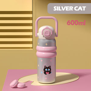 Cute Cartoon Thermos Bottle Mug 600ml 316 Stainless Steel Vacuum Flask Water Mug Botol Termos