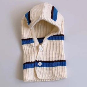 WARM HUT Mềm Mũ Dệt Kim trẻ em Nút Mái vòm Mũ chui đầu cho trẻ sơ sinh Cá tính Chống gió Mũ trùm đầu Balaclava cho trẻ sơ sinh Mùa đông