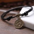 XZCXC Men Ankle Chain Bracelet Sandal Personality South Black Rope Foot Jewelry Foot Chain 12 Constellations Anklet. 