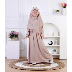 Dungdungkids Gamis Anak Perempuan Set Jilbab Ricis Jersey Jilbab Pita Syari 3 - 14 Tahun