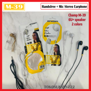 Handsfree + Mic M-39 Headset Extra Bass Stereo Earphone Kabel Jack 3.5mm Universal M39