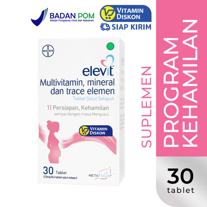 ELEVIT MULTIVITAMIN, MINERAL, TRACE ELEMEN DAN VITAMIN D3 1000 IU - PERSIAPAN, KEHAMILAN (30 TABLET)