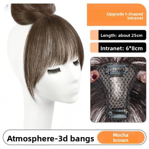 4*6/6*8-25cm 100% Human Hair Topper Black & Mocha Brown Breathable Lightweight Hair Piece Cover White Hair Add Volume For Women