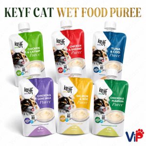 Keyf Cat Wet Food Puree Creamy 100g Chicken Fish and Seafood Flavors