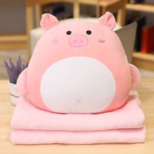 Bees Cute 3 in 1 Pillow Gift Multi-function Cushion Pillow With Blanket Travel Blanket Hand Warmer Triple Nap Blanket Car Blanket Air Conditioning Cushion Cover BlanketCar Pillow Nap Artifact Pillow Quilt Dual-purpose Blanket