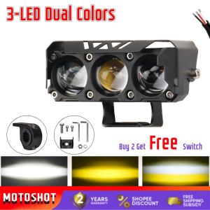 P6 Motorcycle Mini Driving Light 60W Dual Color Hi/Lo 6 Lens Spotlight Headlight For Motor Lampu Tembak Lampu Sorot