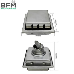 BFM SUS304 Stainless Steel Outdoor Garden Balcony Anti-leaf Side Drainage Floor Drain Anti-odor And Anti-insect Outdoor Terrace Floor Drain Roof Floor Drain