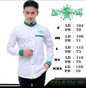 (Cuci Gudang) Baju Kemeja Koko Putih Dewasa Lengan Panjang Kemeja Koko Terbaru Koko NU Kerah Dobel Size M L XL XXL