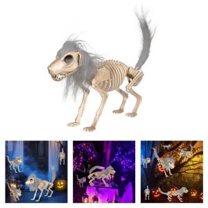 Durable Plastic Halloween Dog Skeleton Property Portable Haunting House Decors For Garden And Home