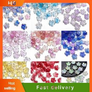 HB 50Pcs New 19MM Acrylic Cherry Blossoms Flower Beads Petals Charm Connectors Diy Earrings Hair Jewelry Making Resin Acessories