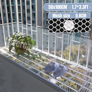 Plastic Mesh Fence 50cm*100cm Balcony Stair Protective Easy Installation Safety Net Pet Poultry