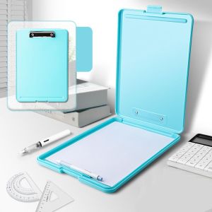 FDGFGG Large Capacity A4 File Clipboard Box Case A4 File Folder File Storage Writing Clipboard 6 Color Waterproof Memo Clip Board Office Supplies