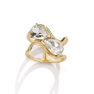 EO4MD Shinny Double Teardrop Scarf Buckle Rhinestone Alloy Scarf Ring Multi-purpose Irregular Wave Hijab Clip Waist Knot