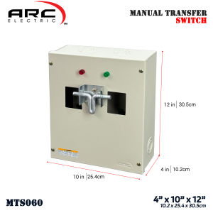 ARC Manual Transfer Switch Circuit Breaker Enclosure 4x10x12-Inches [BOLT-ON ONLY] 18 Gauge (Beaker Not Included) MTS060