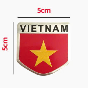 Tem dán xe ô tô xe máy in hình cờ Việt Nam chất liệu nhôm