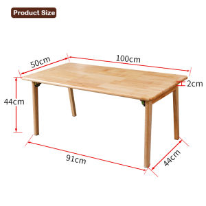 HomeFurni Nordic Style Dining Table Foldable Solid Wood Table Living Room Coffee Table Sofa Side Table Bedroom Center Desk Small Family