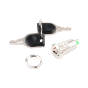 Metal Keyed Ignition Switches 12mm SPST 2 Pin Electrical On/Off With Wiring Accessories for Automotive Applications