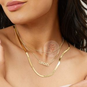 Kalung Nama - Zedd Jewelry: Warna Silver dan Emas Tahan Lama Anti Karat - Cantik Berkualitas Cocok Untuk Kado Hadiah - OLIVIA Necklace: Titanium 18K Gold Plated - COD Bayar Di Tempat