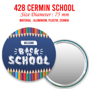 Cermin Bulat Seri School Souvenir Aneka Motif Hadiah Tema Sekolah Study School Kenang-Kenangan Kado School