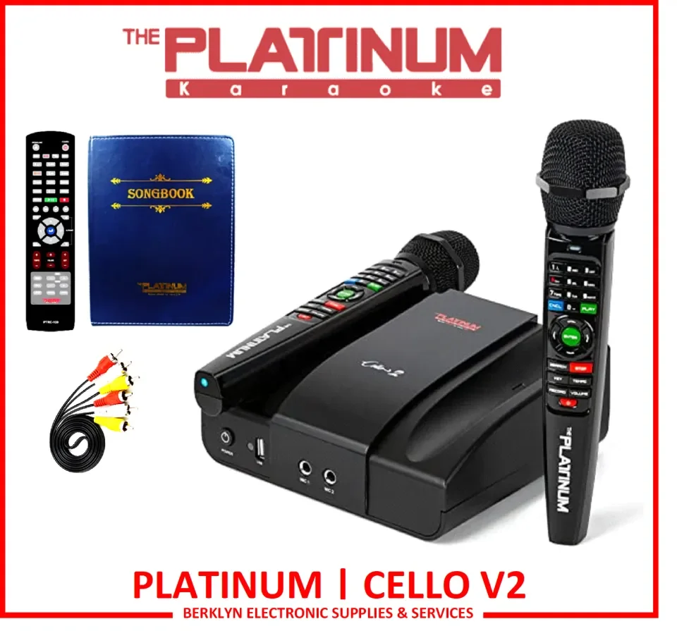 PLATINUM CELLO V2 Digital Karaoke Player Dual Wireless Mic