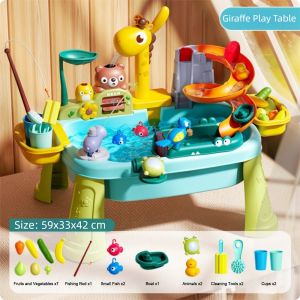 NIFINE Bộ rửa chén Đồ chơi nhà bếp cho trẻ em Chậu rửa nước Trái cây Rau củ Thực phẩm Đồ chơi giáo dục sớm Đồ chơi tương tác Niềm vui điện tử Trò chơi nước điện Nhập vai tại nhà