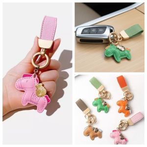 JOEYTH Leather Horse Keychain Cartoon Year of Horse Horse Pendant Rich and Lucky Chinese Zodiac Zodiac Pony Bag Hanging Birthday Gift