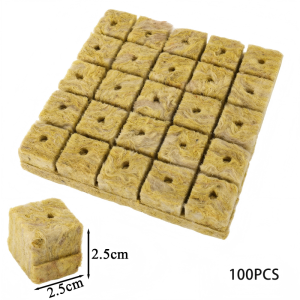 1.5" Grodan Rockwool Cubes for Seed Starter (100/200 PCS Hydroponic Plugs) + The Hydroponic City Stakes RockWool Starter Plugs Hydroponic Grow Media High Porosity Garden Planting No Soil Seedling