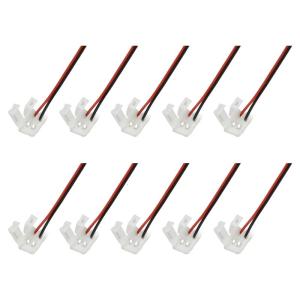 10Pcs No Welding Ribbon 2 Pin Led Strips Adapter Power Wire Connector for 3528 5050 LED Strips Lamps Connector Enduring