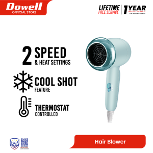 Dowell AuraCare SE Retro Hair Dryer | 2-Speed Hair Blower with Cool Shot | Compact & Lightweight | PHB-26RD