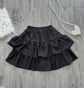 Chân váy xòe Bigsize Nữ hai tầng chất vải lụa chéo mềm min lót quần bảo hộ 58-95kg - CV XOE