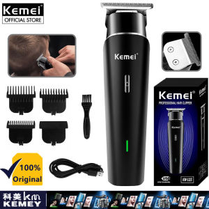 Kemei KM-1115 Professional Hair Trimmer Cordless Rechargeable Edgers Clippers LCD Display 0mm Gapped T-Blade Men Hair Cutting Kit