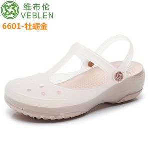 High Quality [ Spot inventory ]  Viblen VEBLEN Hole Shoes Womens Jelly Slippers Flat Heel Platform Beach Shoes Outer Wear Beach Sandals Summer