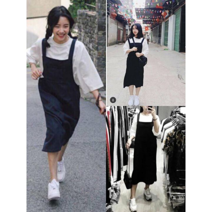 set váy yếm nữ gồm yếm váy dây cánh tiên đính nút và áo trắng ngắn tay cao  cấp - Thời Trang Sài Gòn Gía Rẻ | Lazada.vn