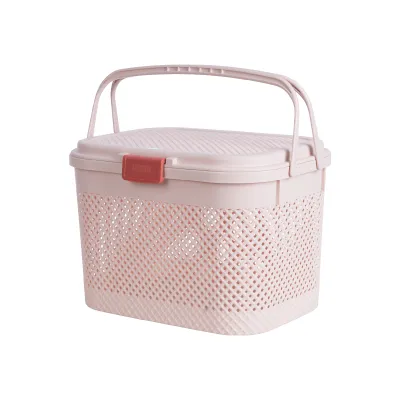 Giỏ đi sinh HOKORI nhựa VIỆT NHẬT cao cấp - Làn đan có nắp quai xách đựng đồ quần áo mẹ bé - 2610