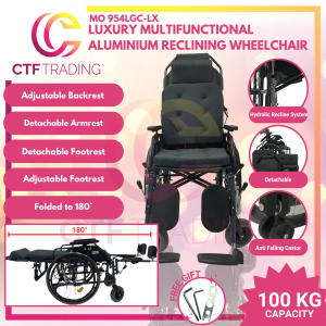 Luxury Multifunctional Aluminium Reclining Wheelchair