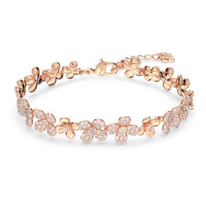 Swarovski Elderflower Rose Gold Crystal Bangle 925 Sterling Silver Elegant Birthday Gift for Women Gift Set SZ-89498720