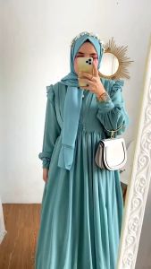 0Naomi dress / gamis maxy ceruti babydoll / LD110cm PB140cm / terbaru terlaris