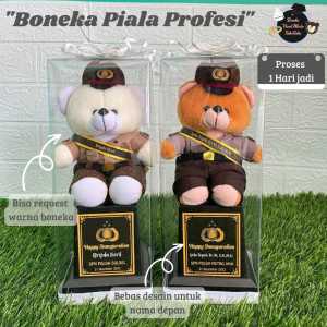 KADO PELANTIKAN PIALA BONEKA POLISI CUSTOM SERAGAM
