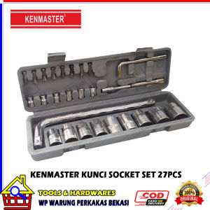 27pc Kunci Sock Sok Socket 27 Pcs KENMASTER Lengkap Box Plastik Full Set