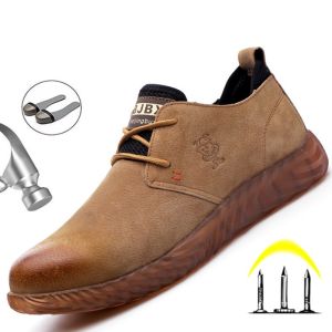 Construction Safety Shoes Men Puncture-Proof Work Shoes Anti-smash Steel Toe Shoes Anti-spark Welder Shoes Safety Boots