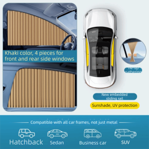 PENGQ Smooth Sliding Track Sliding Track Car Window Sun Shade Lightweight Curtain Durable Practical Fabric Heat Insulation UV Protection Private Space Protection Easy Opening Closing Vehicle Interior Shade Automotive Side Window
