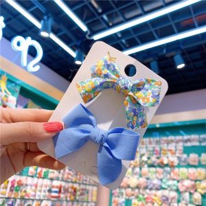 [Ready Stock] Korean Style 2Pcs Little Cute Floral Bow Hair Clip Sweet Hair Clip