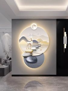 Tranh Điện Phong Cảnh Tránh Tráng Gương Tranh Phong Thủy Hút Tài Hút Lộc Cho Gia Chủ