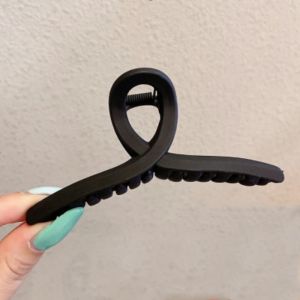 High-Grade Velvet Hairpin Autumn And Winter Large shark Clip Fashion Black Square Hair Clip Sepit Rambut 发夹