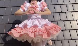 New pink cat paw bowknot maid outfit Alice cospay Costume Cute girl clothing Export