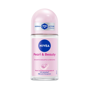 NIVEA Deodorant Roll On Pearl & Beauty 25ml - Deodoran wanita mencerahkan brightening glowing kulit ketiak halus tahan keringat dan anti bau badan - Antiperspiran Ekstrat mutiara Avocado oil 0% alkohol cocok untuk semua jenis kulit
