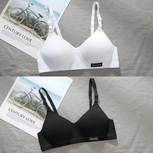 2Pcs Set Underwear Women Gather Without Rims To Receive Auxiliary Breasts To Prevent Sagging And Support Comfortable Thin Bra Students