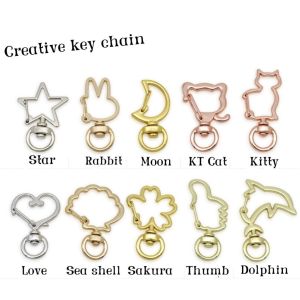 360°Metal Shaped Hook Buckle Heart-shaped Pentagonal Star Keychain DIY DIY Jewelry & Bag Accessories